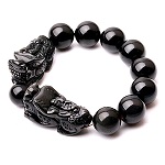 Diameter-16mm Obsidian Double-Pixiu Bracelet