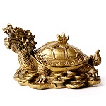 铜质带盖龙龟摆件