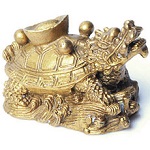 铜质元宝龙龟摆件