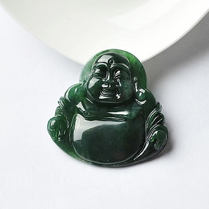 Icy Waxy Jadeite Buddha Pendant