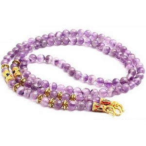 梦幻紫水晶圆珠项链