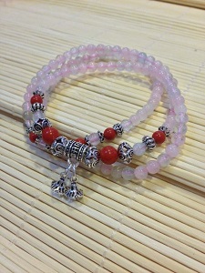 Rose Quartz Three-Coil Bracelet