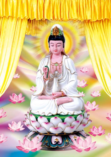 Lianhua Guanyin - 3D Buddhism Decor Picture